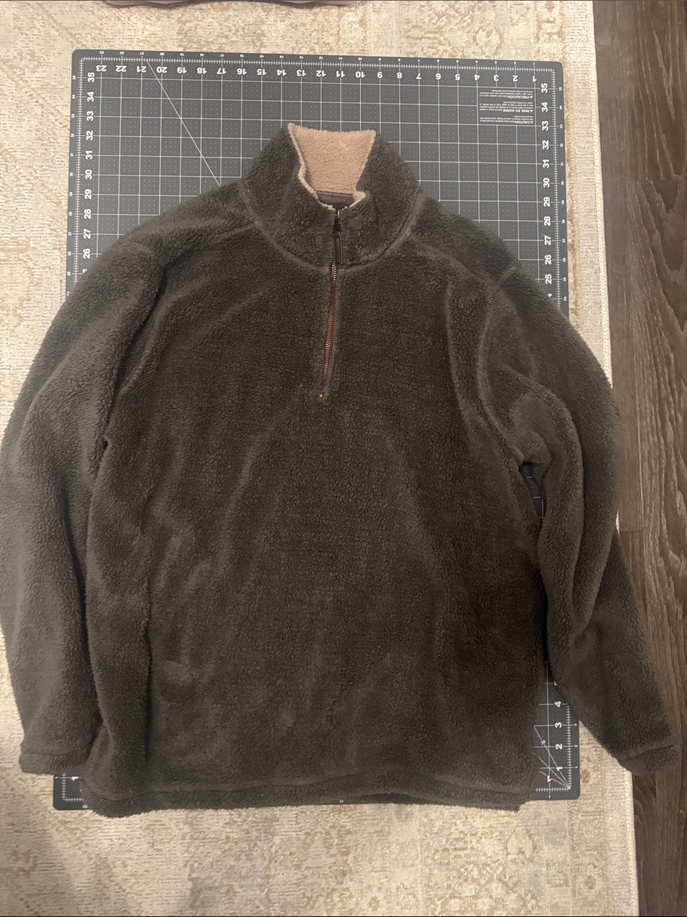 Trinity Grey Sherpa Half-Zip Pullover